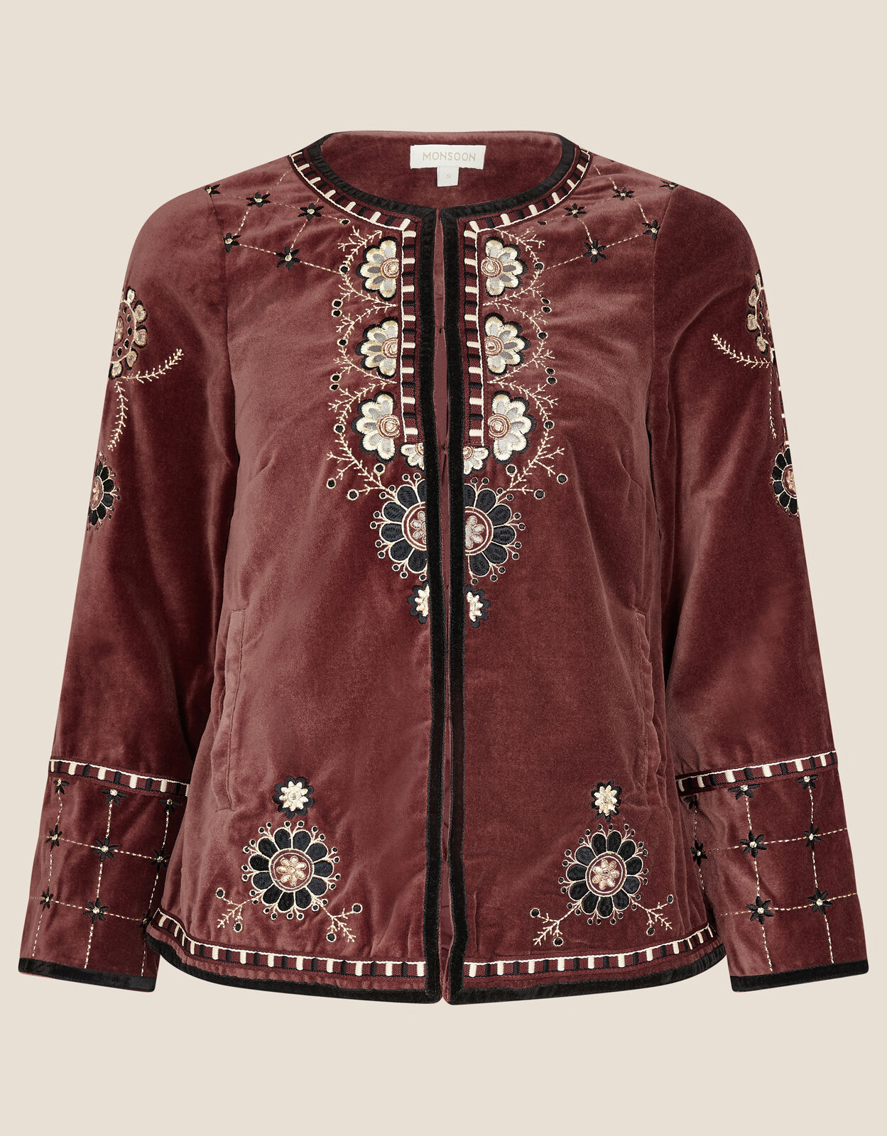 Embroidered velvet jacket womens shop