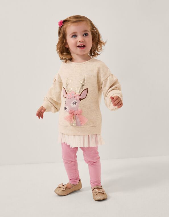 Baby Deer Sweatshirt & Leggings Set, Ivory (IVORY), large