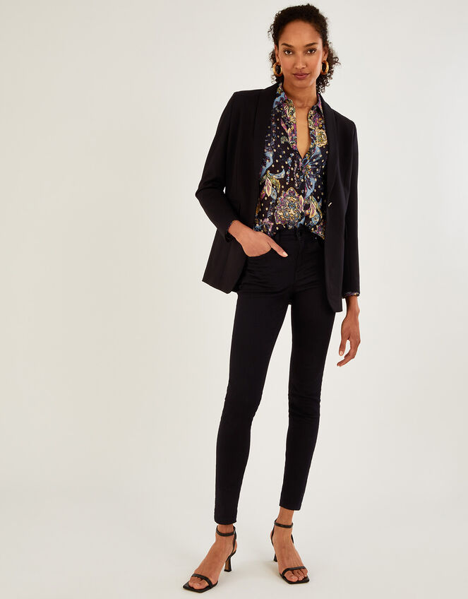 Becca Ponte Blazer with LENZING™ ECOVERO™, Black (BLACK), large