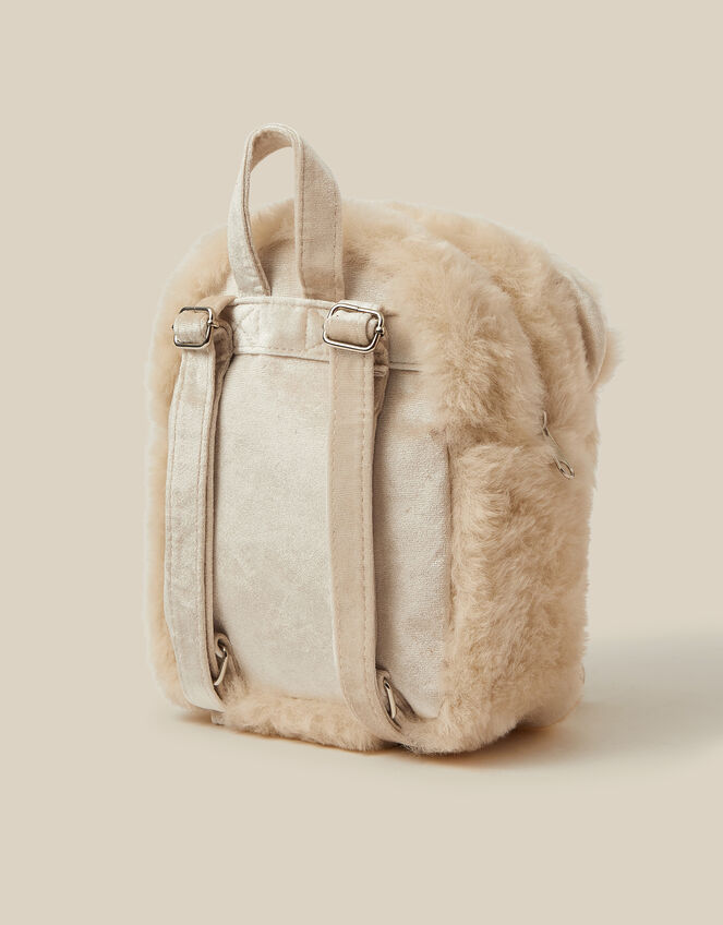 Fluffy Teddy Backpack, , large