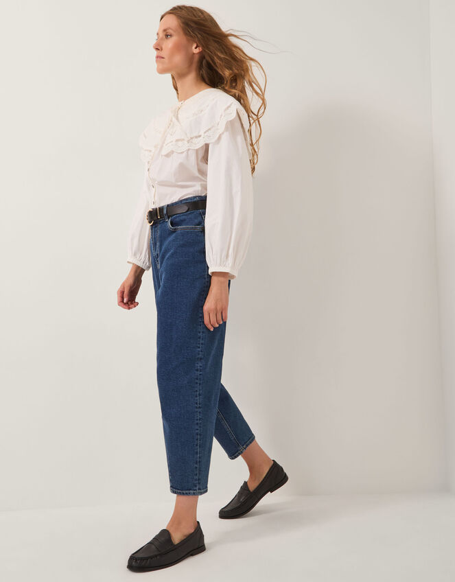 Dina Darted Barrel Jeans Blue