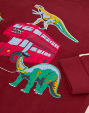 London Dinosaur Long Sleeve Top, Red (BURGUNDY), large