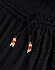 Wide Leg Crinkle Trousers, Black (BLACK), large