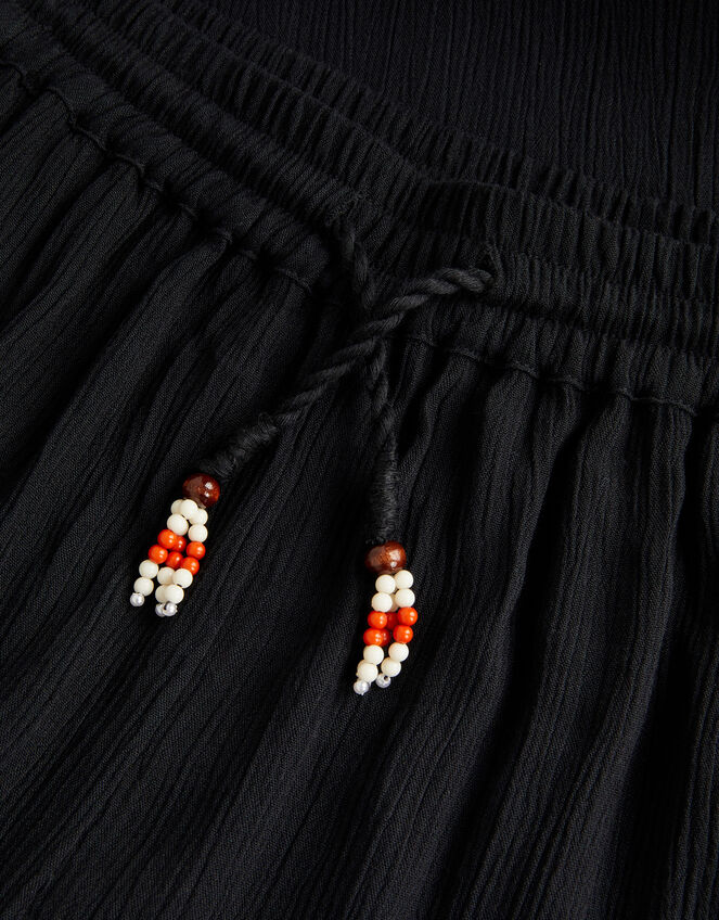 Wide Leg Crinkle Trousers, Black (BLACK), large