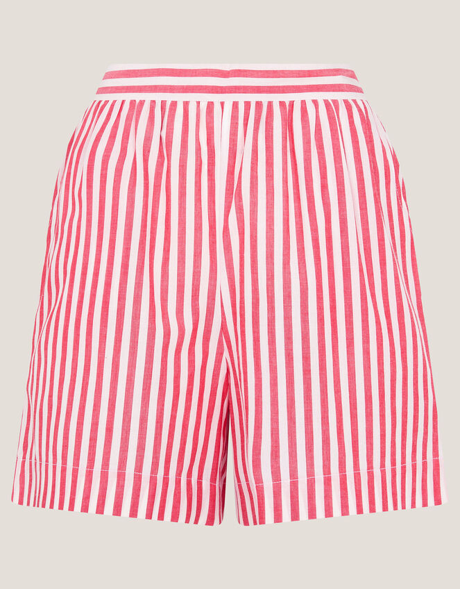 Liv High-Waisted Stripe Shorts, Red (RED), large