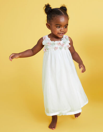 Baby Fiona 3D Flower Swing Dress, Ivory (IVORY), large