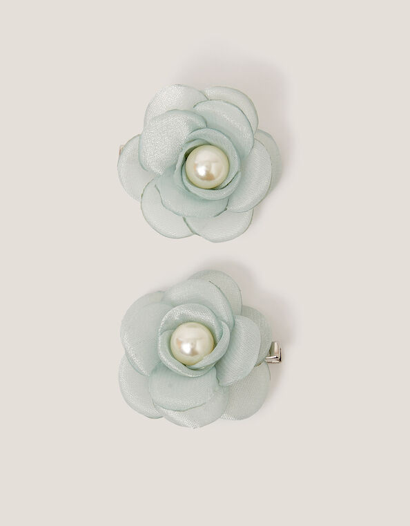 2-Pack Flower Girl Hair Clips, Green (SAGE), large