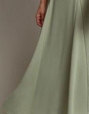 Belle Bow Sleeve Midi Dress, Green (SAGE), large