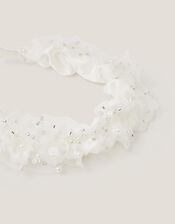 Sequin Embellished Rouched Headband, , large