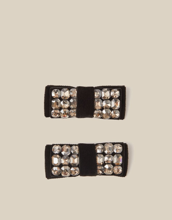 2-Pack Jewel Bow Hair Clips, , large