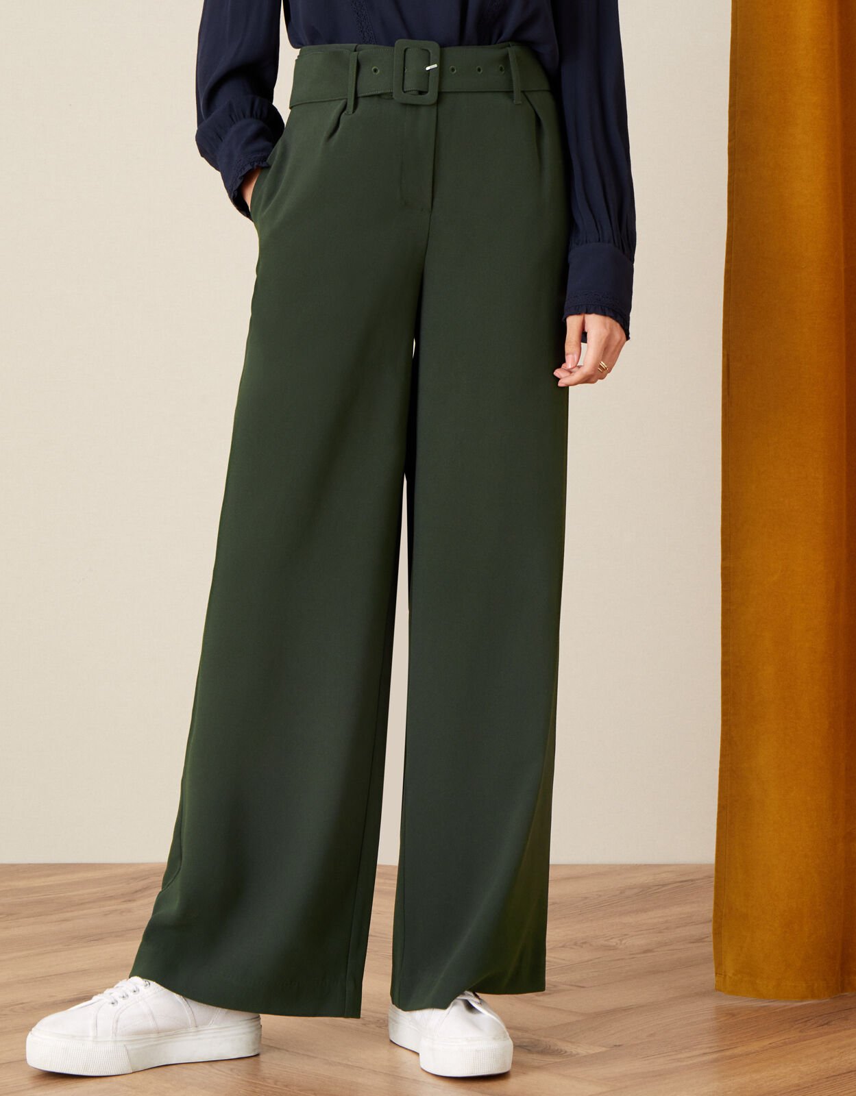Dark green shop high waisted pants
