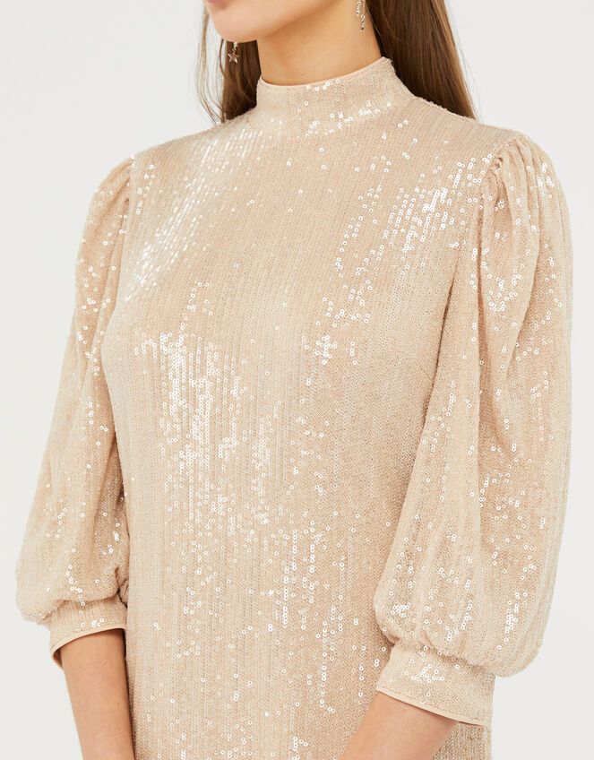 Adara Sequin Short Dress, Pink (BLUSH), large