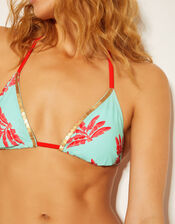 Pamela Palm Print Bikini Top, Green (MINT), large