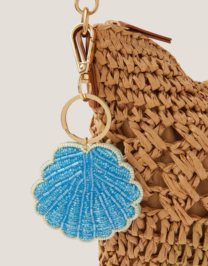 Shell Beaded Bag Charm, , large