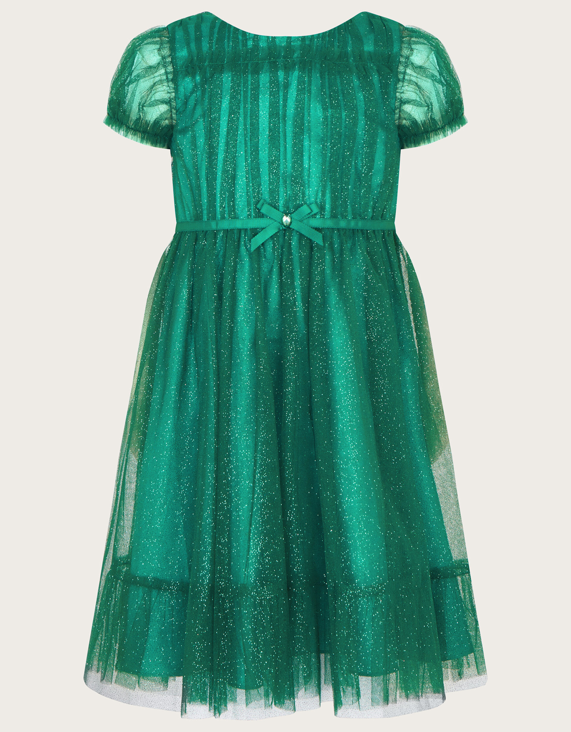 Light Green Half Sleeve Kiddie Party Dress GCH0138