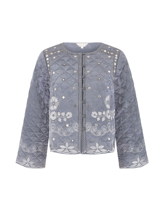 East Quilted Velvet Jacket, Grey (GREY), large