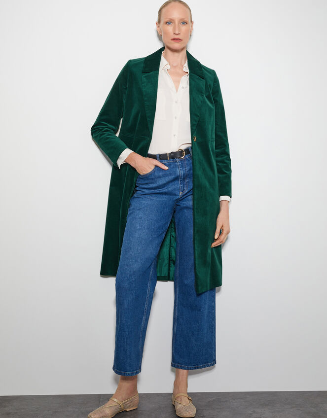 Amalia Velvet Coat, Teal (TEAL), large