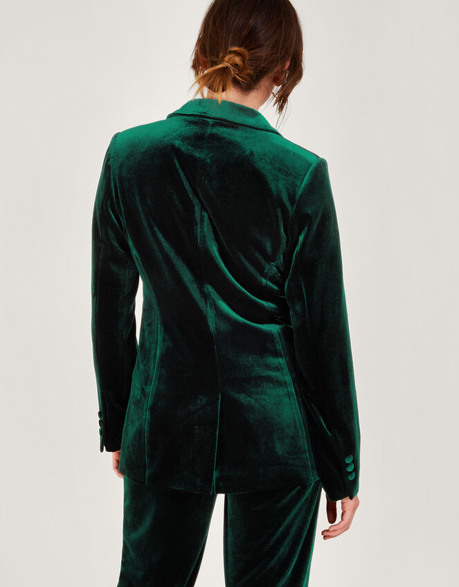 Verity Velvet Single Breasted Jacket, Green (GREEN), large