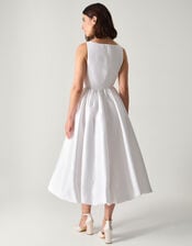 Mia Sleeveless Drop Waist Midi Wedding Dress, Ivory (IVORY), large