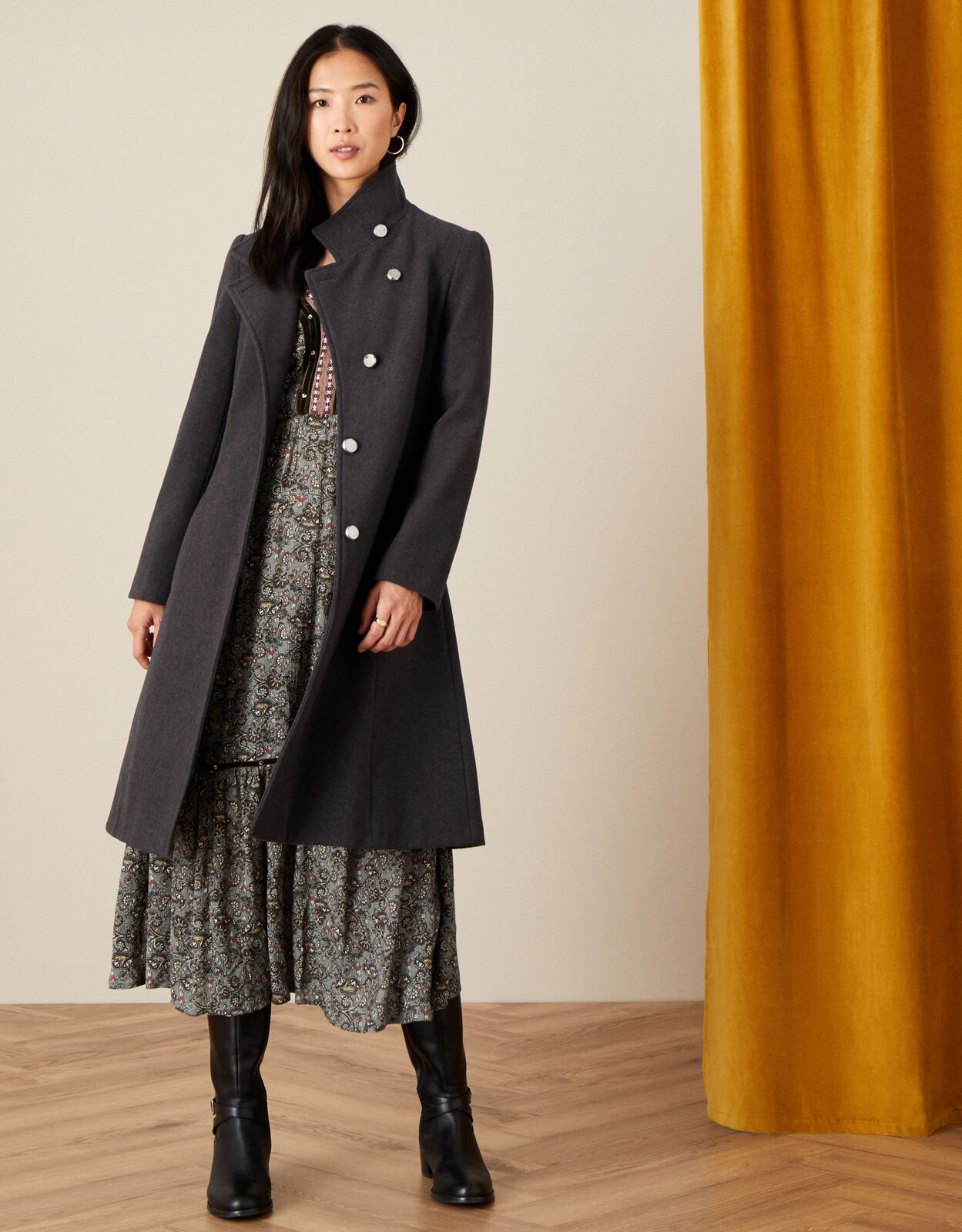 Grey funnel coat on sale
