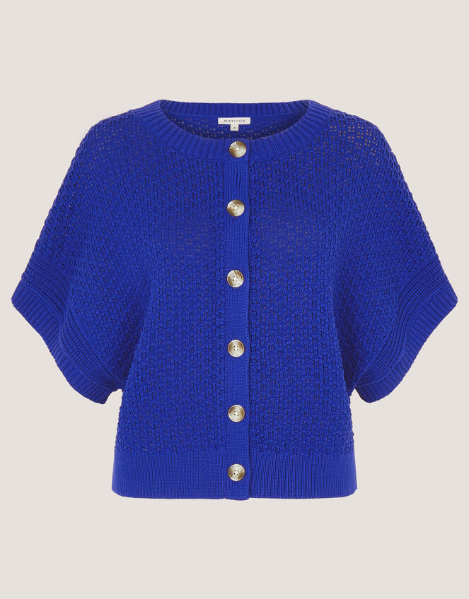 Sienna Short Sleeve Knit Cardigan Blue