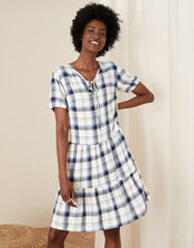 Check Print Tunic Dress, Ivory (IVORY), large