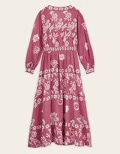 East Kris Hand-Batik Floral Maxi Dress, Pink (DUSKY PINK), large