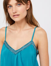 Brooke Embellished Cami Top, Teal (TEAL), large