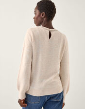 Ellen Diamant&eacute; Embellished Jumper, Ivory (IVORY), large