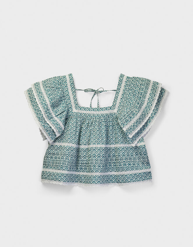 East Duva Floral Top, Blue (BLUE), large