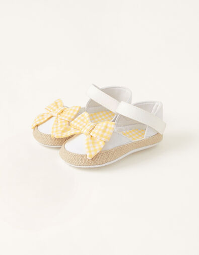 Baby Gingham Bootie Sandals Ivory, Ivory (IVORY), large