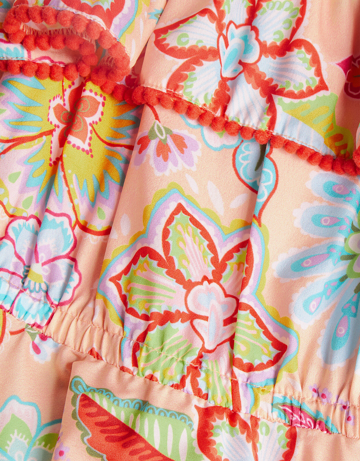 Sunny Fashion Robe Fille Imprimé Fleurs Avec Collier - Taille 7-14 Ans - Coton Doublure - Genou