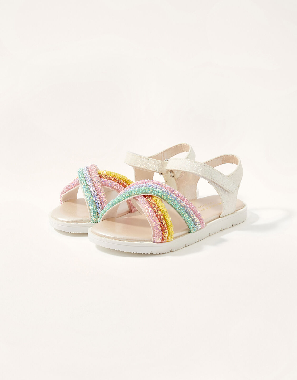 Cross Strap Glitter Rainbow Sandals Multi