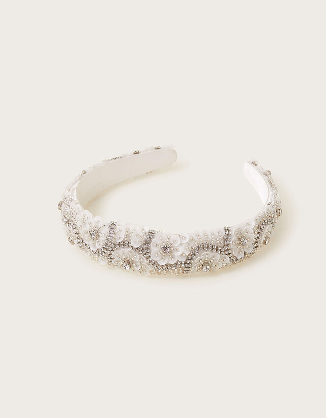Flower Beaded Hair Band, , large