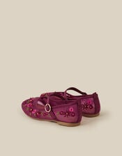 Floral Embroidered Mesh Mary Jane Ballet Flats, Multi (MULTI), large