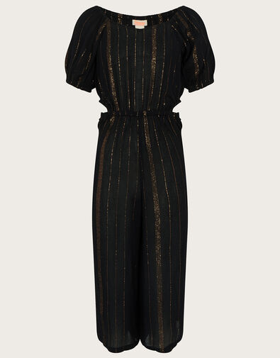 Cut-Out Sparkly Jumpsuit, Black (BLACK), large