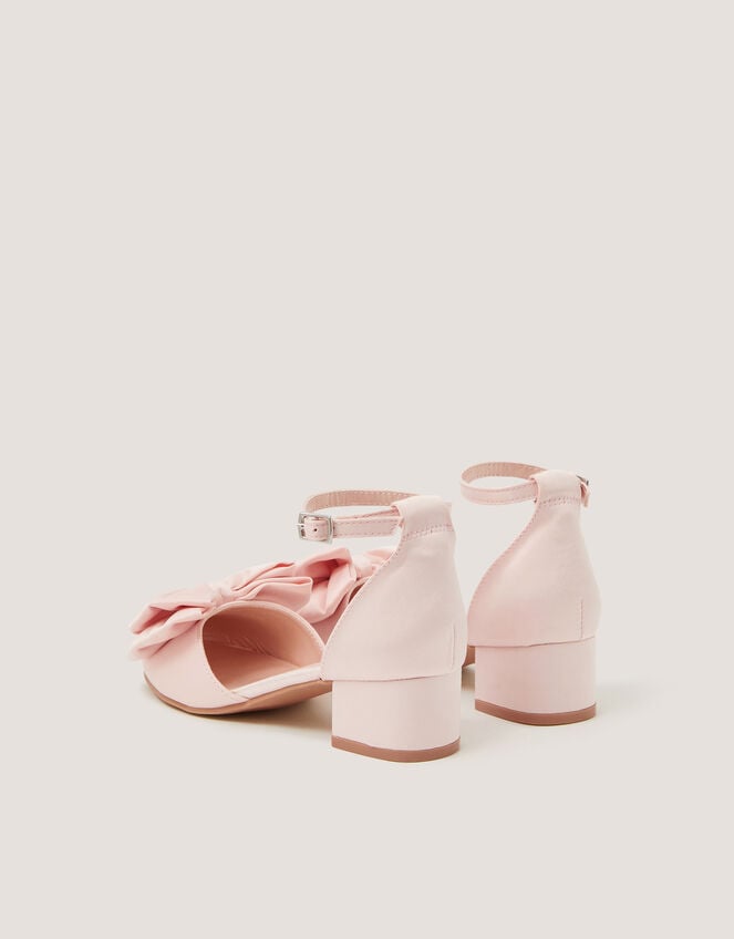 Bow Satin Two Part Heels, Pink (PINK), large