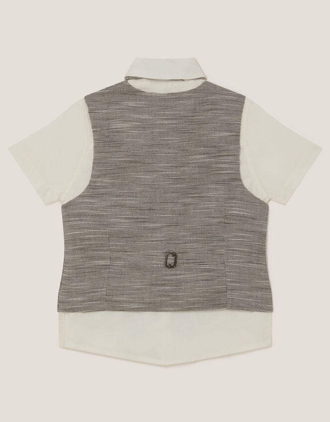 Greyson 3-Piece Houndstooth Waistcoat & Shirt, Blue (NAVY), large