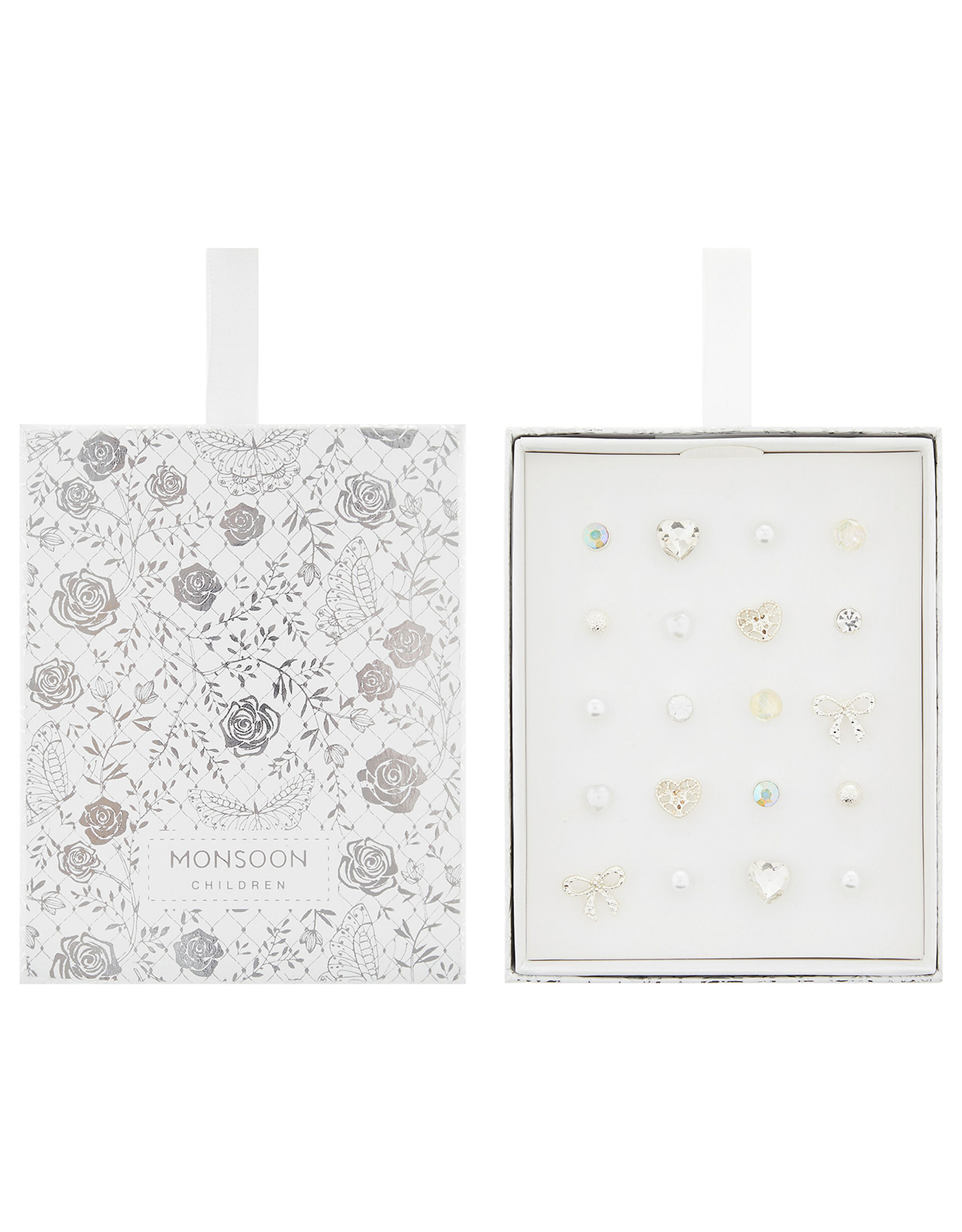 Bow and Heart Stud Earring Gift Box, , large