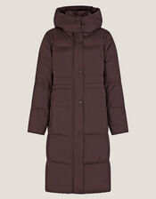 Molly Long Puffer Coat, Brown (CHOCOLATE), large