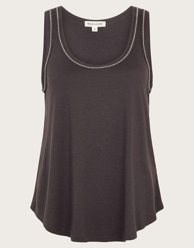 Jess Jersey Cami Top, Grey (CHARCOAL), large
