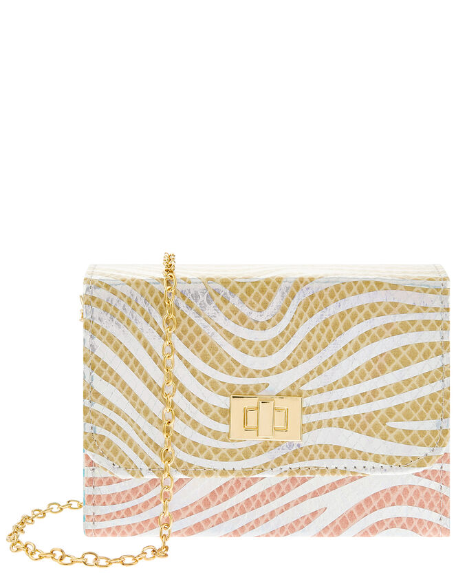 Zebra Rainbow Party Shoulder Bag, , large