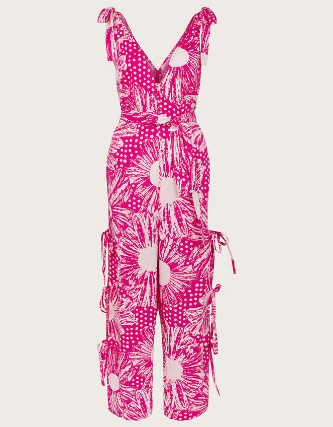 Nava Mixed Print Tie Leg Jumpsuit, Pink (PINK), large