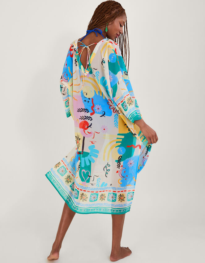 Skyla Print Long Kaftan, , large