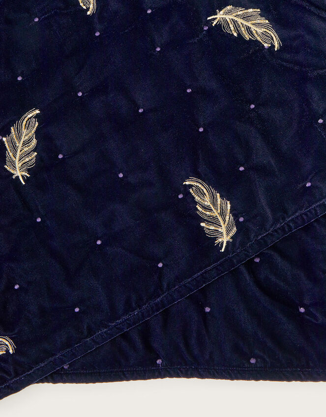 Feather Foil Velvet Quilt, , large