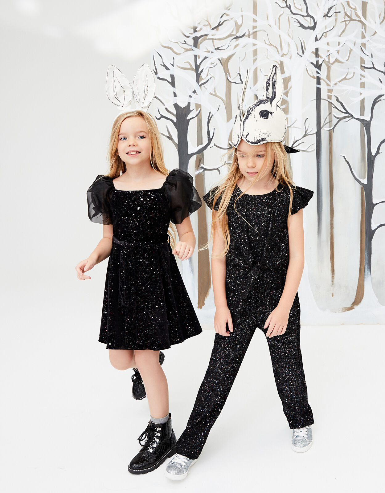 Girls black 2025 velvet dress
