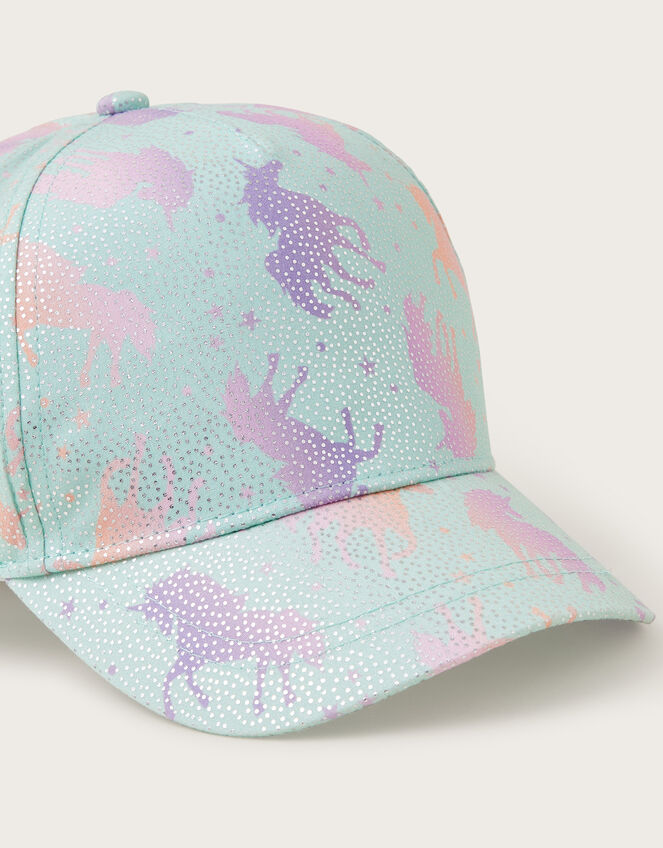 Shimmery Unicorn Cap, Blue (AQUA), large