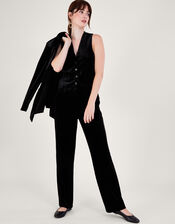 Willow Velvet Waistcoat, Black (BLACK), large