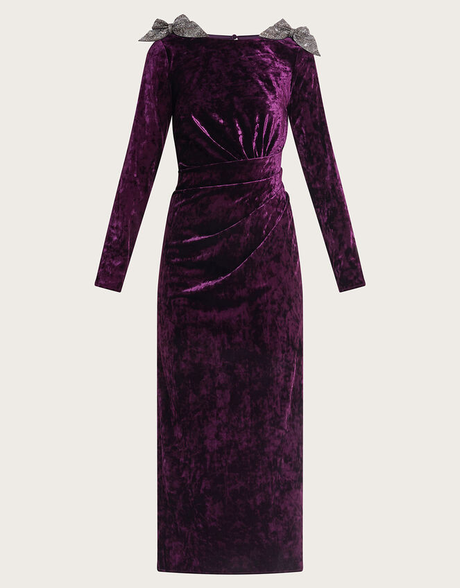 Lilia Velvet Maxi Dress, Red (BERRY), large