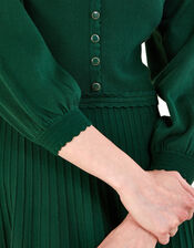 V-Neck Midi Dress with LENZING™ ECOVERO™, Green (DARK GREEN), large